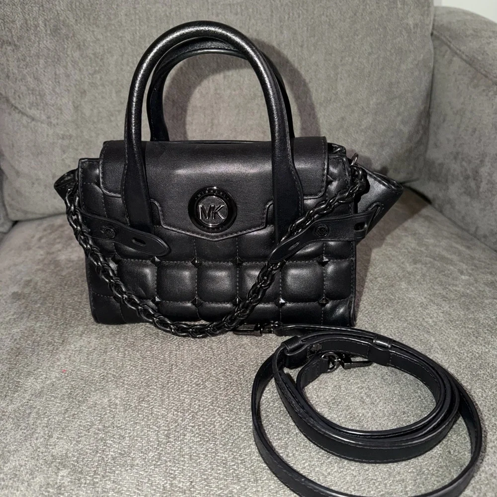 Michael Kors Black Quilted Leather Satchel - Picture 2 of 6
